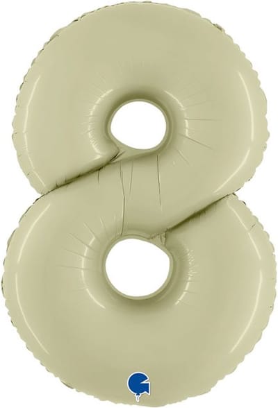 Folieballon Cijfer 8 Satin Olive green - 100 cm