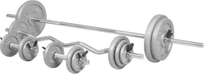 Gorilla Sports Halterset 108 kg - Gietijzer - 30 mm - Halters met Gewichten -Veersluiting