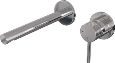 Brauer Chrome Carving - Wastafelkraan - Inbouw - Glans Chroom - 1 Greeps - Model A1 - Rechte Uitloop & Rozetten