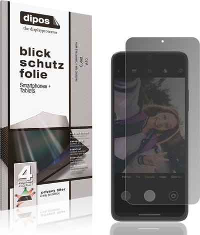 dipos – Matte Privacy Screenprotector geschikt voor Cubot A40 | Anti-Spy Beschermfolie