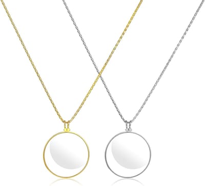 2 Stuks Monoculaire Loep 5x - Draagbare Mini Loep met Ketting en Glazen Lens voor Lezen en Hobby's