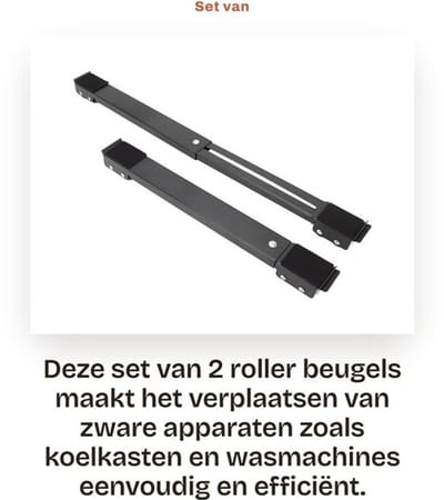 Appliance Roller Sterke Draagcapaciteit - Mobiele Beugel - 2 Sets Tools - Niet-slipkussen - Duurzaam - Ondersteuningsfunctie - Verhuisroller