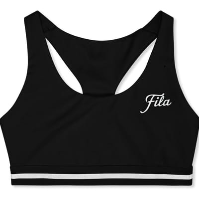 FILA Lunata Graphic Taped Bra Top Black Maat: 134/140 | Sportkleding Outlet | Unisex | Zwart