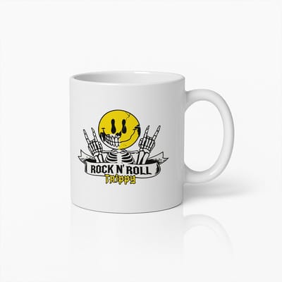 Rock ’n Roll Trippy Mok 330ml | Skelet Muziek Koffiebeker | Stoer Cadeau voor Rockfans, Muzikanten & Verzamelaars