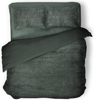 Eleganzzz Dekbedovertrek Teddy Pluche - Bottle Green - Teddy Dekbedovertrek - Dekbedovertrek 240x200/220cm - Lits Jumeaux dekbedovertrekken - 240x220cm - Fluffy Dekbedovertrek - Effen Dekbedovertrek