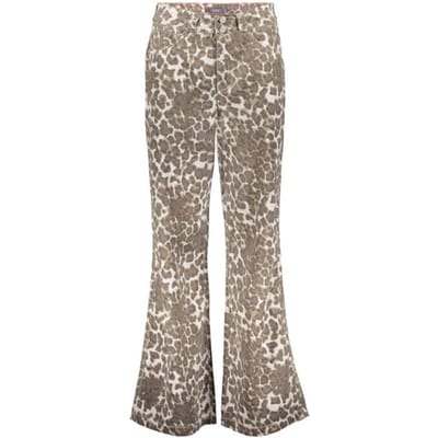 Geisha Jeans wide leopard zand dessin