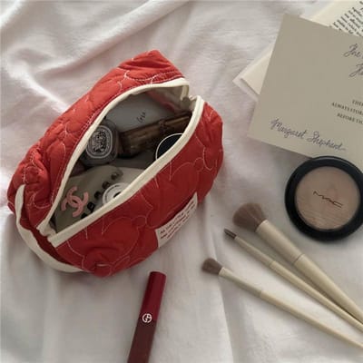 Schattige Konijn Reis Cosmetische Lippenstift Portemonnee Opbergtas Kawaii Vrouwen Make-up Handtassen Organizer Portemonnee Etui Pennenzak Tassen rood