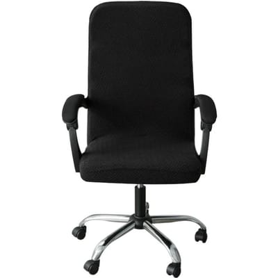 T Jacquard Bureaustoelhoes Computerstoelhoezen Elastisch Antislip Gaming Stoelhoezen Wasbaar Stofdicht Stoelhoes Thuis 1PC black