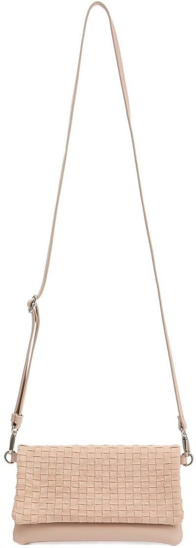 FREDsBRUDER Leren Schoudertas Weave Harmony Clutch Stone Oud roze