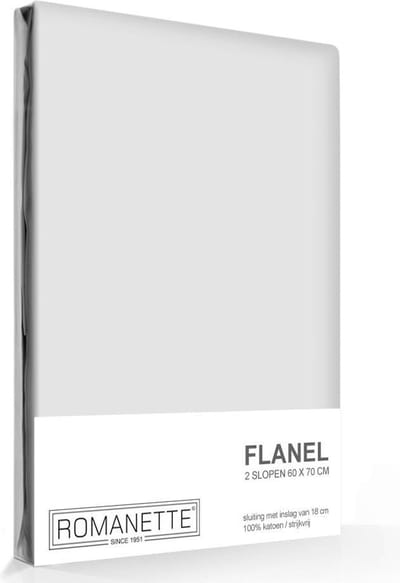 Romanette flanellen kussenslopen (set van 2) - Silver - 60x70 cm