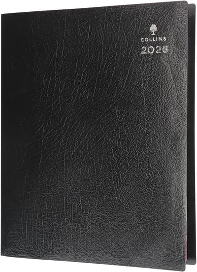 A4 Dagelijkse Planner met 4 Kolommen voor Afspraken - 12 Maanden Kalender 2026 - Zwart