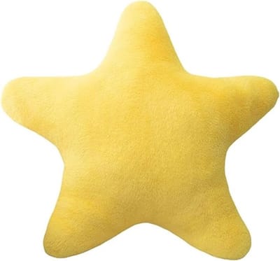 Ster-kussen voor kinderen - Zacht pluizig kussen - Decoratief kussen voor jongens en meisjes - Geel, 30 cm - Comfortabel kussen voor kinderen en tieners