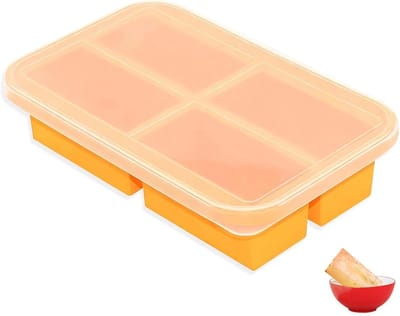 siliconen vriescontainer, siliconen vriesplateau met deksel, 1 kop, 250 ml, extra grote vriescontainer, BPA-vrij, stapelbare vriescontainer voor levensmiddelen, voor soep, bouillon