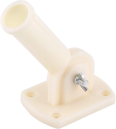 Vlaggenstokhouder - Wandmontage Houder - Vlaggen Tonen - Stevig Kunststof - 15.5 x 9.5 cm - Beige