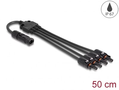 Delock DL4 Solar Splitter Cable 1 x male to 4 x female 50 cm black