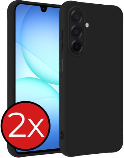 Hoesje - 2 Stuks - Geschikt voor Samsung Galaxy A17 - Sterk & Shockproof - Telefoonhoes - Back Cover - Case Siliconen - Telefoon Hoes - Zwart
