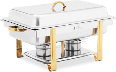 Chafing Dish - GN 1/1 - Gouden accenten - 9 L - 2 Brandstofcellen - Royal Catering