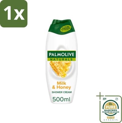 1 x Palmolive Naturals - Douchecrème - Melk & Honing - 500 ml- Douchecrème - Melk En Honing - Natuurlijke Douchegel - Hydraterende Douchegel - Huid Verzorging