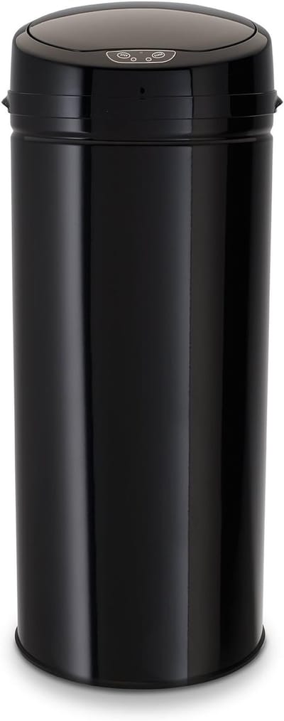 Dustbin with Sensor Touchless Electric Trash Can - Infrared Motion Sensor - 42 Liter Capacity - Black Stainless Steel