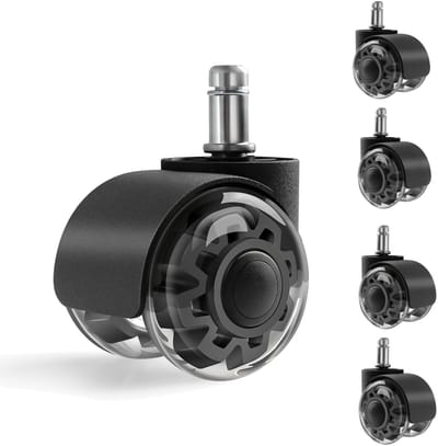 Mark Adler Wheels 3.0 – Set van 5 bureaustoel wielen, stil, krasvrij, geschikt voor alle vloeren, universele pasvorm 11x22 mm