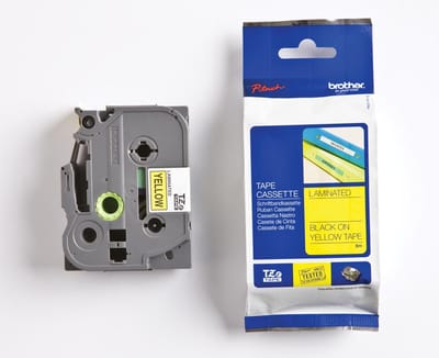 Brother TZe tape voor P-Touch 36 mm, zwart op geel 5 stuks