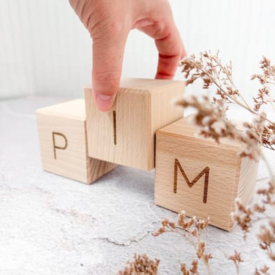 Blokken met naam - gepersonaliseerd cadeau - Fien en Feau - max. 6 letters