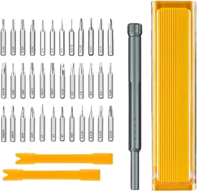Schroevendraaierset - Precisie Tool Kit - Elektronica Reparatie - 41-delige Magnetische Set - Compacte Koffer - Geel
