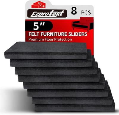 8 Stuks Vilt Meubelschuivers Vierkant 5 Inch voor Vloerbescherming