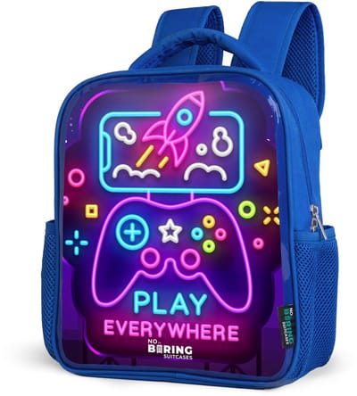 NoBoringSuitcases.com® - Rugzak blauw - Schooltas jongens - Neonbord met controller - Kinder rugtas jongen - Boekentas kind - Kinderrugzak voor school - Schoolrugzak