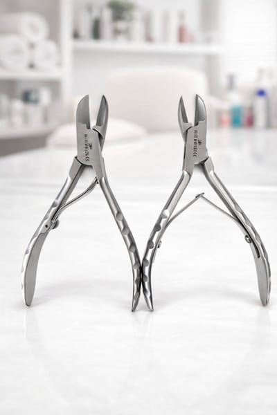 Belux Surgical Instruments / Nageltang Set van 2 – Gebogen en Rechte Bek – 12,5 cm – Roestvrij Staal – Pedicure Tool