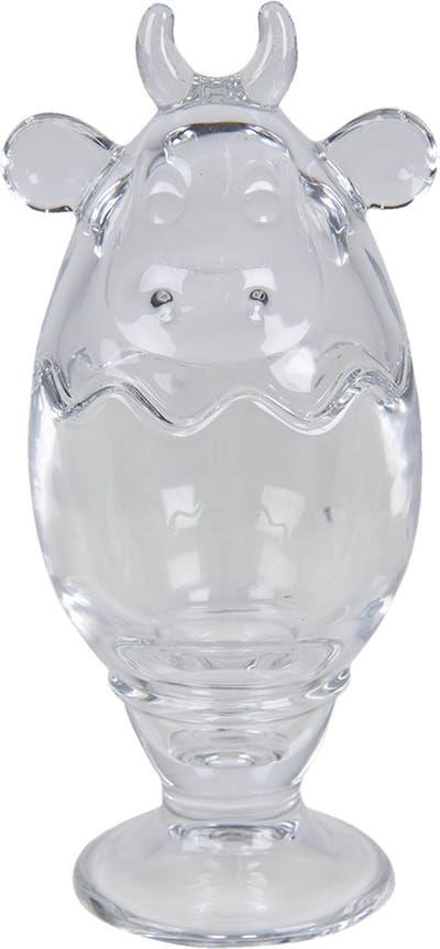 Clayre & Eef Glazen potje Koe Ø 8x19 cm Glas