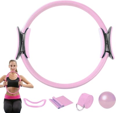 Pilates Set - Fitness Accessoires - Core Versterken - Veelzijdige Oefeningen - 5 Delig - Roze
