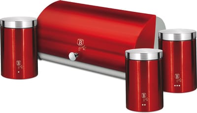 Berlinger Haus 6729 - Broodtrommel met opslagblikken - Burgundy rood
