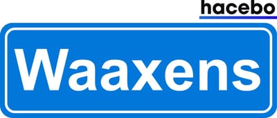 Hacebo - Plaatsnaam Sticker - 29x10 CM - Waaxens sticker - Verkeersborden sticker - grappige cadeaus - Waaxens