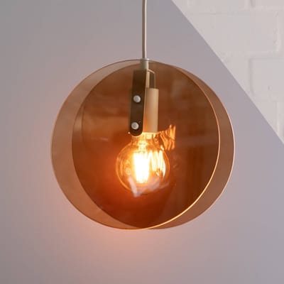 it's about RoMi Hanglamp Toledo - Amberbruin - 22x25x278.5cm - Modern - Hanglampen Eetkamer, Slaapkamer, Woonkamer