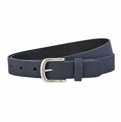 Landley Dames Riem Leer Blauw – Breedte 3 cm – Leren Vrouwen Riem - Lengte totaal 130 cm / Riemmaat 115