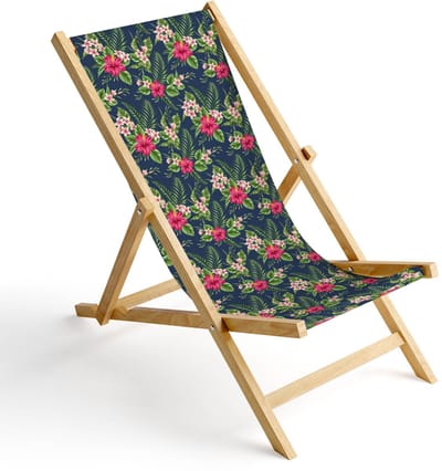 FEROCITY - Opklapbare ligstoel - Houten - strandstoel met afneembare hoes - 120 x 58 x 45 cm - Birke - Palm Dunkel