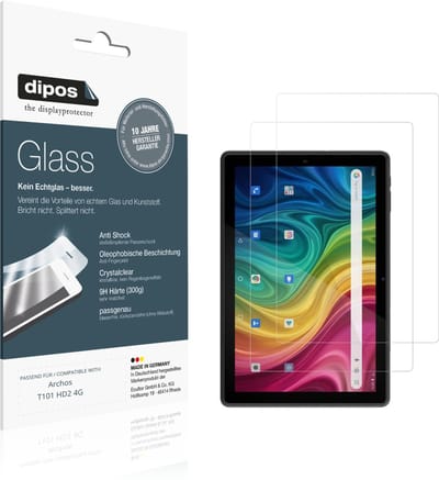 dipos – 2x Pantserfolie geschikt voor Archos T101 HD2 4G | 9H Screenprotector