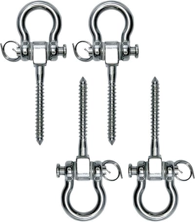 Schommelhaken 180 graden - Set van 4 Roestvrij Staal 304 - Tot 900 kg Belastbaar - Perfect voor Hangmatten, Yoga en Bokszakken