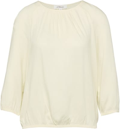 s.Oliver - female - Gestructureerde viscose blouse met gerimpelde details