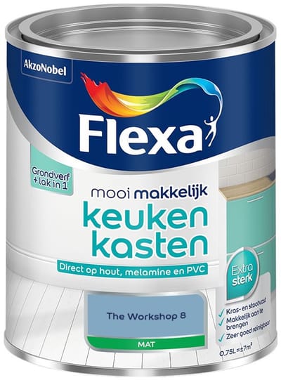 Flexa - Mooi Makkelijk Keukenkasten Mat - The Workshop 8 - Mengverf - 750 Ml