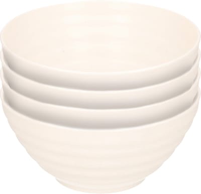 Plasticforte Schaaltjes - 4x - ivoor wit - kunststof - 14 x 6.5 cm - kommen