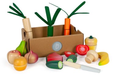 Small Foot - Wooden Cutting and Vegetable Play Set Fresh 14pcs.
