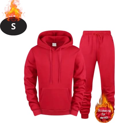 Nivard Joggingpak - Huispak - Volwassenen - Trainingspak - Comfortabel - Joggingsbroek - Tracksuit - Heren - Rood - S