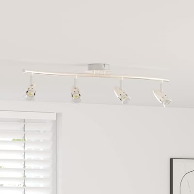 vidaXL Plafondspot met schijnwerpers Nikkel 61 x 10 x 12,5 cm Metaal