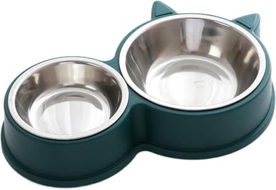 Huisdier Voerbakken - Voedselbakjes Honden - Veilig Eten - Anti-slip Bodem - 30x14x5 cm - Groen