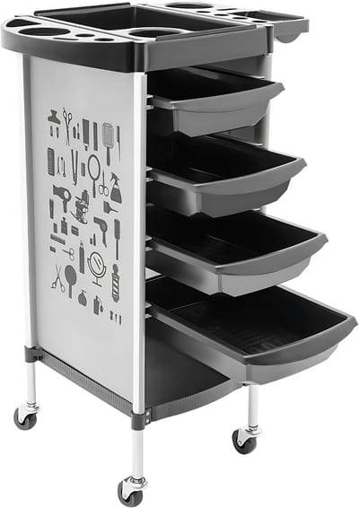 Kappers trolley Vera - Met wielen - Wit - Voor salons, spa’s en stylisten - Werkwagen
