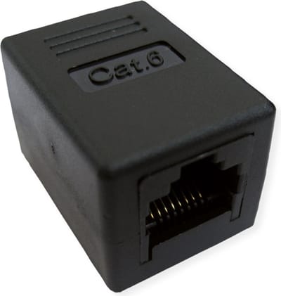 Value RJ45-koppeling RJ45 Adapter CAT 6 [1x RJ45-bus 8p8c - 1x RJ45-bus 8p8c] 0 mm Zwart