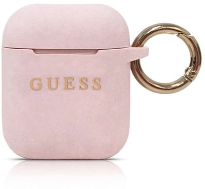 GUESS GUACCSILGLLP AirPods cover light pink / pink Silicone Glitter