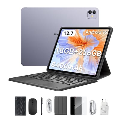 Blackview LINK 8 12,7 Inch Tablet Android 15 12 GB RAM 256 GB Geheugen, Groot Scherm Widevide L1, Octa-core G100, 8400mAh, 5G WiFi, 4G LET, 18W 6GB+256GB paars